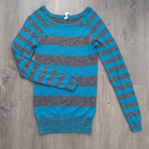 Supersoft Teal striped lightweight sweater